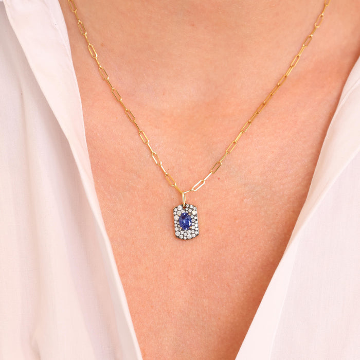 Sapphire and Diamond Pendant Necklace