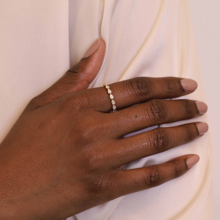 0.56tcw Chambers Half Diamond Eternity Wedding Band