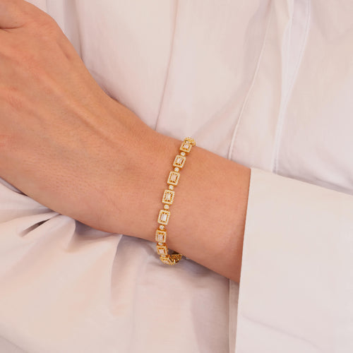 Double Halo Diamond Bracelet Image 2