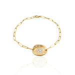 Scattered Diamond Paperclip Bracelet