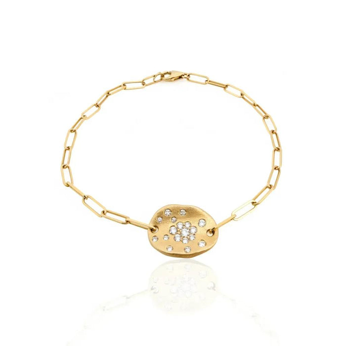 Scattered Diamond Paperclip Bracelet