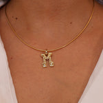 "Sanse" Large Diamond Letter M Pendant
