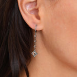 White Topaz and Diamond Drop Earrings