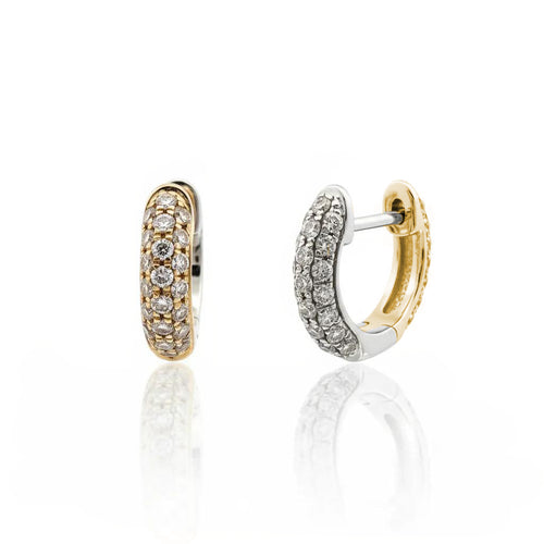 Diamond Pave Reversible Hoop Earrings