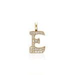 "Sanse" Pave Diamond Letter E Charm