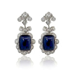 Sugarloaf Sapphire and Diamond Earrings