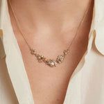 Sweeping Champagne and White Diamond Necklace