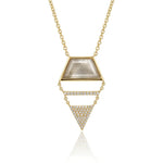 Labradorite and Diamond Pendant Necklace