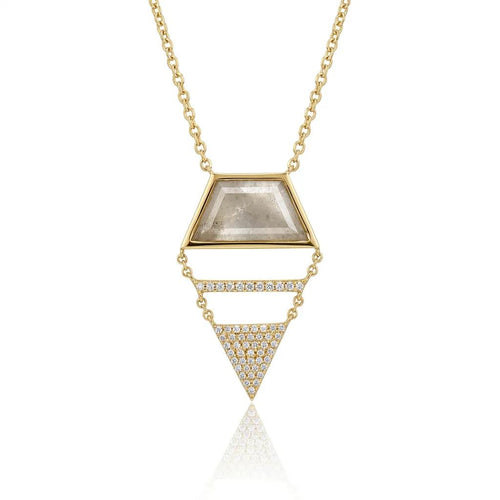 Labradorite and Diamond Pendant Necklace