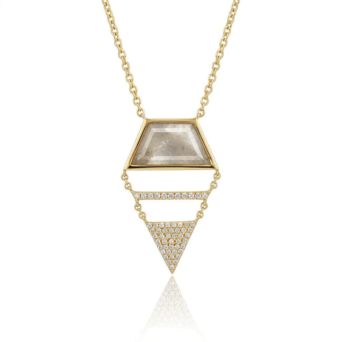 Labradorite and Diamond Pendant Necklace