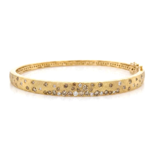 Brown and White Diamond Bangle