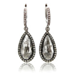 Rose Cut Grey Diamond Earrings