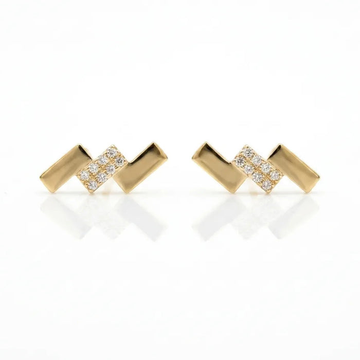 Geometric Diamond Earrings