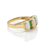Three Stone Opal and Emerald Statement Ring