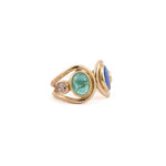 Toi et Moi Emerald and Opal Ring