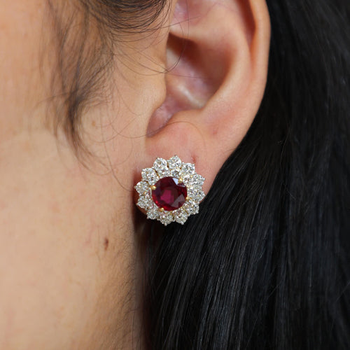 Ruby and Diamond Earrings Image 2