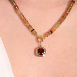 Rhodolite Garnet "Rose" Frame Charm