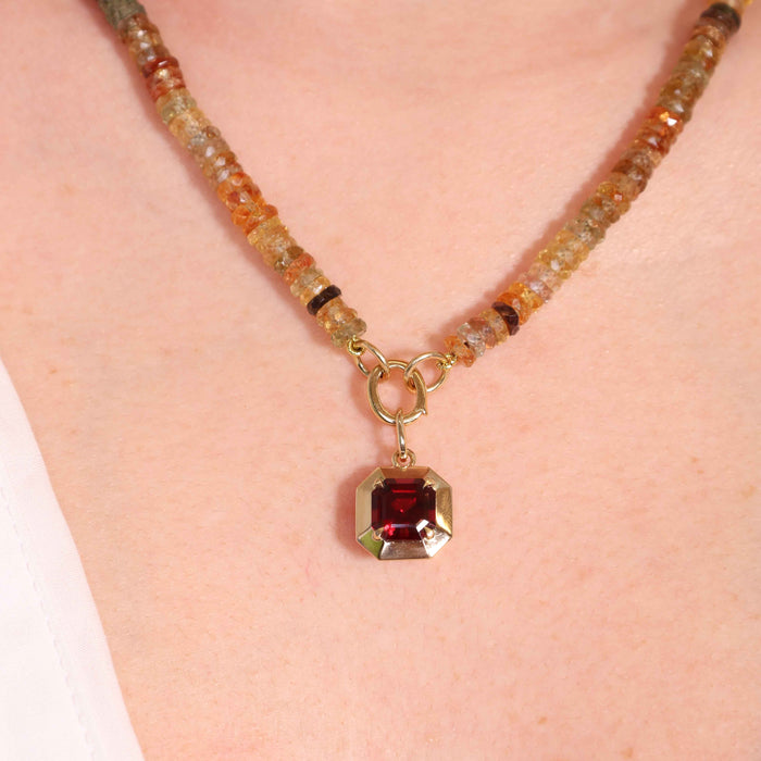 Rhodolite Garnet "Rose" Frame Charm
