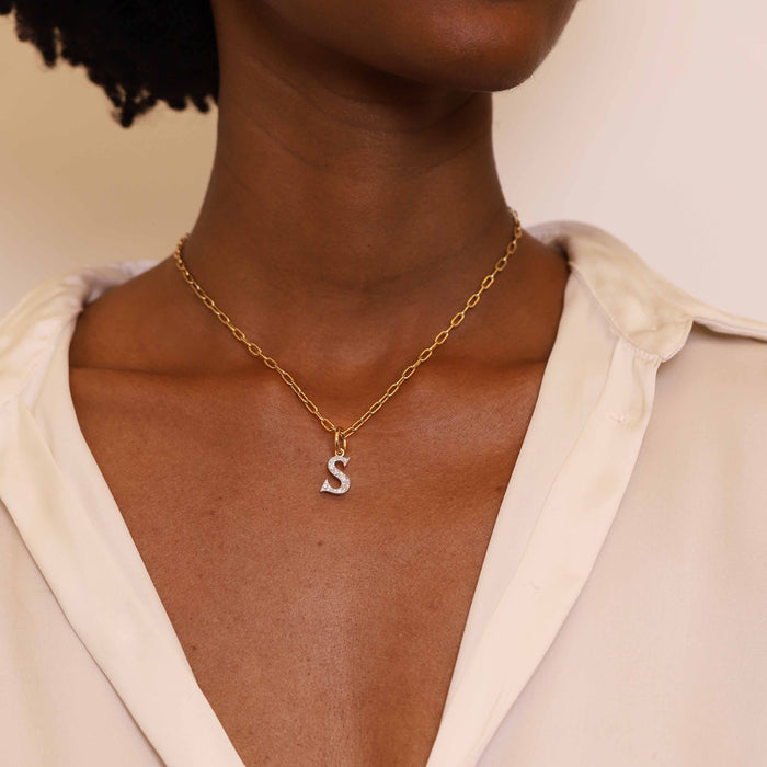 Small Letter 'S' Diamond Charm