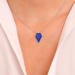 Lapis and Diamond Pendant Necklace
