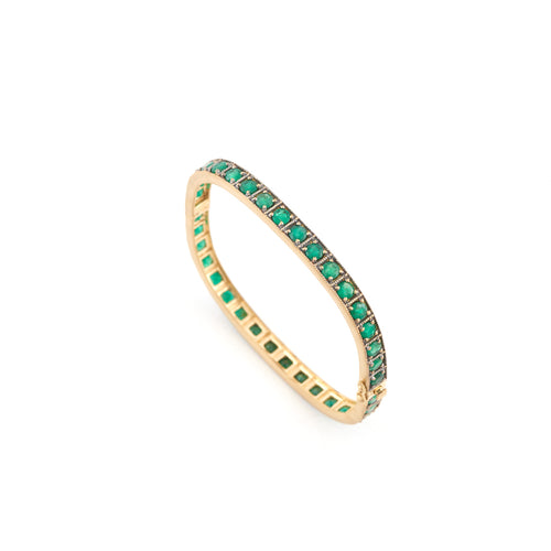Square Emerald Bangle
