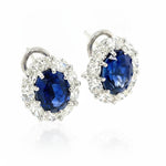 Omega Halo Sapphire and Diamond Earrings