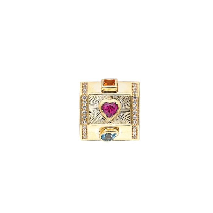Yari “Tesoro” Nugget Charm Pendant - Multi-Shaped Gemstones