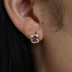 Malaya Garnet Bezel Stud Earrings