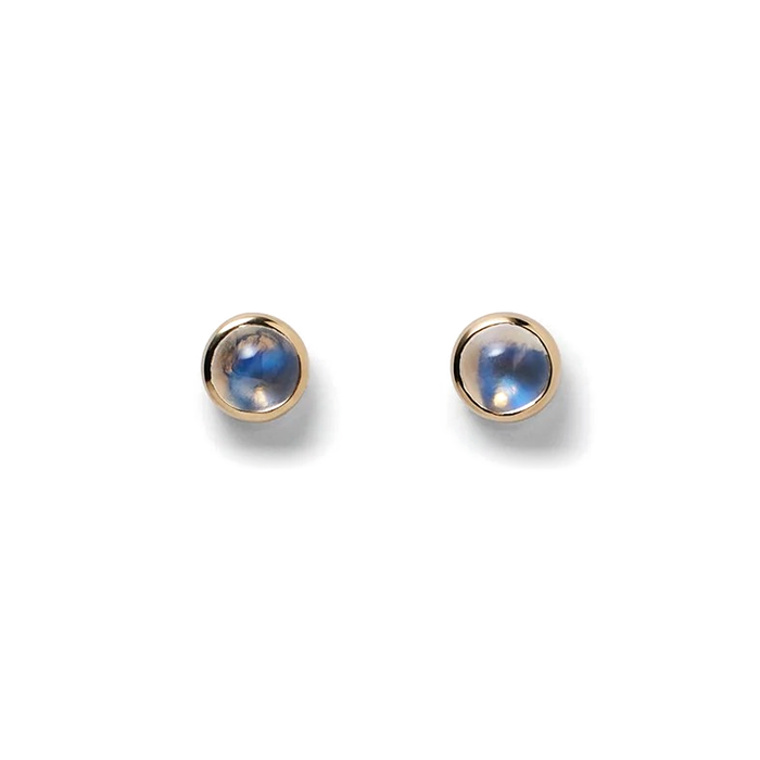 Moonstone Globe Stud Earrings