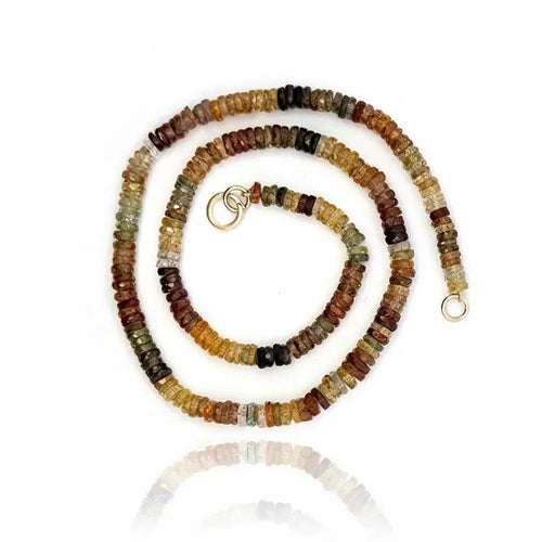 Golden Zircon Bead Strand Necklace