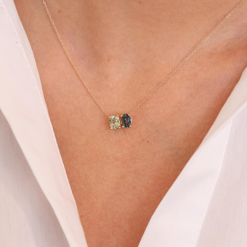 Spinel & Sapphire Toi et Moi Pendant Image 2