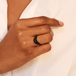 "Petite Zaha" Onyx & Gold Ring