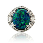 Opal and Diamond Statement Ring