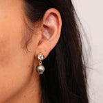 Tahitian South Sea Pearl and Diamond Earrings