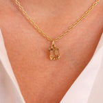 Peach Topaz Necklace Charm