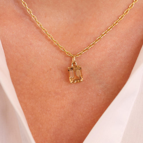 Peach Topaz Necklace Charm Image 2