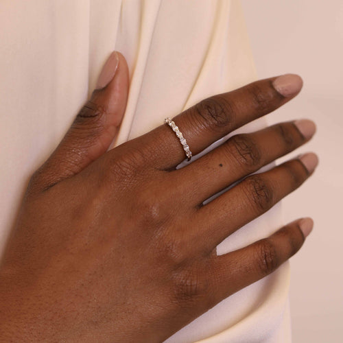 0.51tcw Platinum Oliver Half Eternity Band Image 2