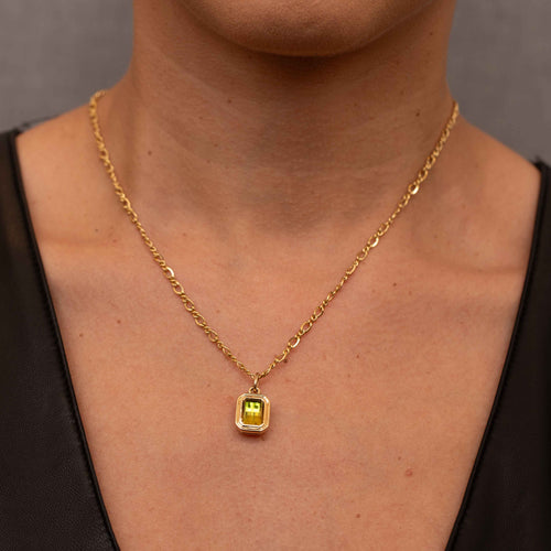 Bi-Color Yellow and Green Tourmaline Ceres Charm Image 2