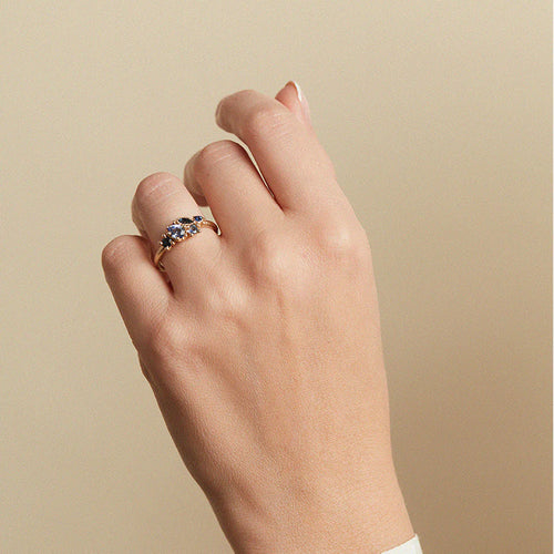Mixed Cut Sapphire Cluster Ring Image 2