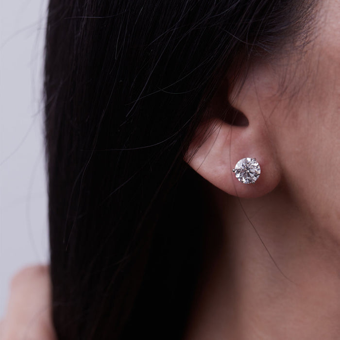3.00tcw Diamond Stud Trinity Earrings
