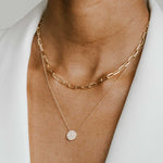 Pavé Disc Pendant Necklace
