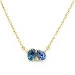 Montana Sapphire and Diamond Pendant Necklace