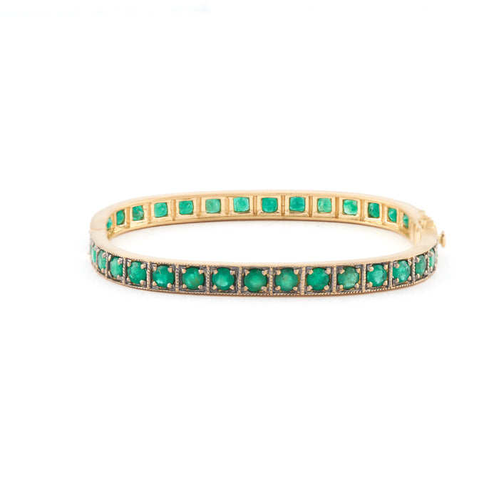 Square Emerald Bangle