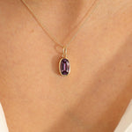 Amethyst Bezel Necklace Charm
