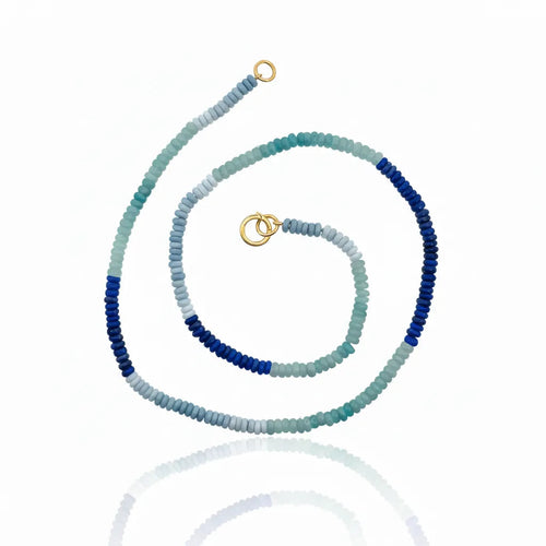 Mixed Lapis, Opal and Quartz Bead Strand Necklace