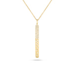 Diamond Narrow Bar Pendant Necklace