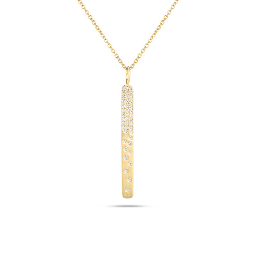 Diamond Narrow Bar Pendant Necklace