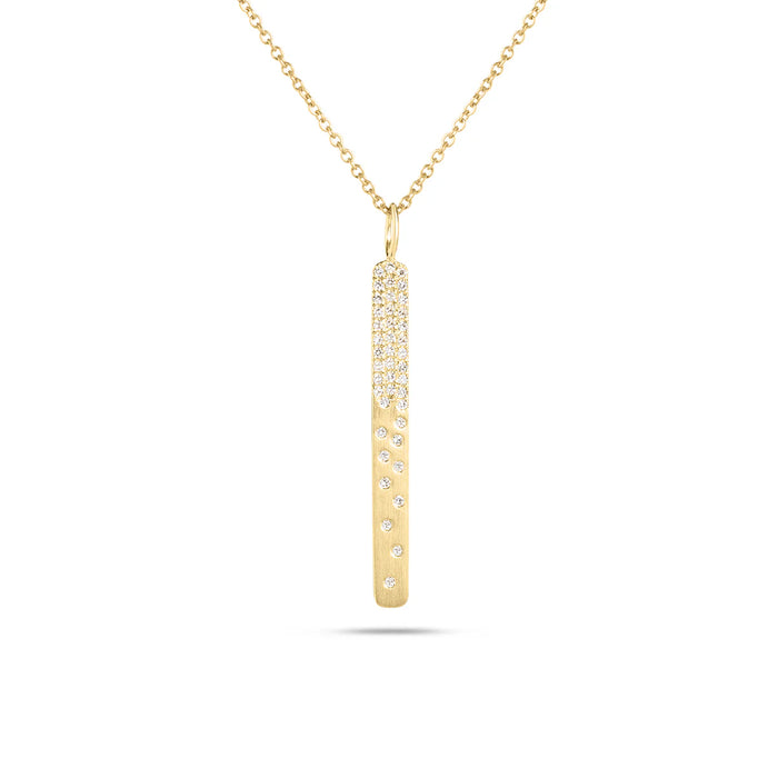 Diamond Narrow Bar Pendant Necklace
