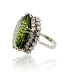 Peridot and Diamond Cocktail Ring