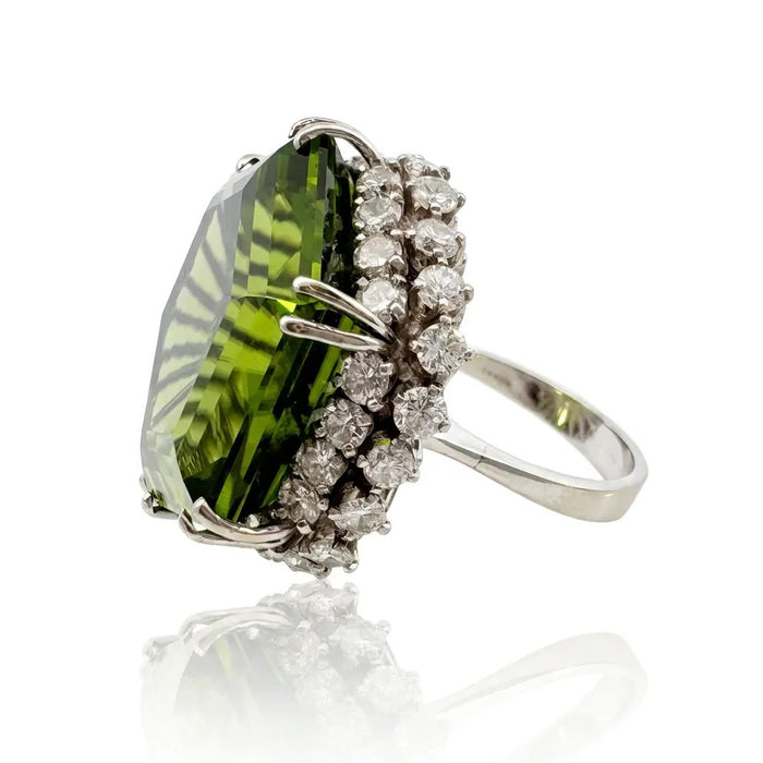 Peridot and Diamond Cocktail Ring
